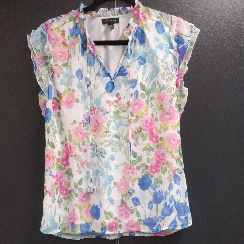Floral Cap Sleeve Blouse